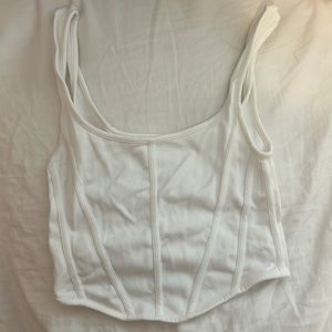 Vanilla sky size small ribbed white tank